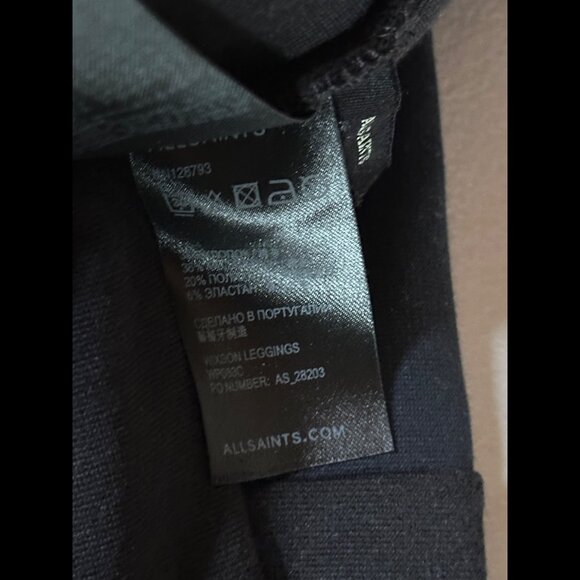 AllSaints Leggings 4 / 6 Womens Black Gray Wixson Tight Pants Colorblock 2 Tone - Picture 8 of 8